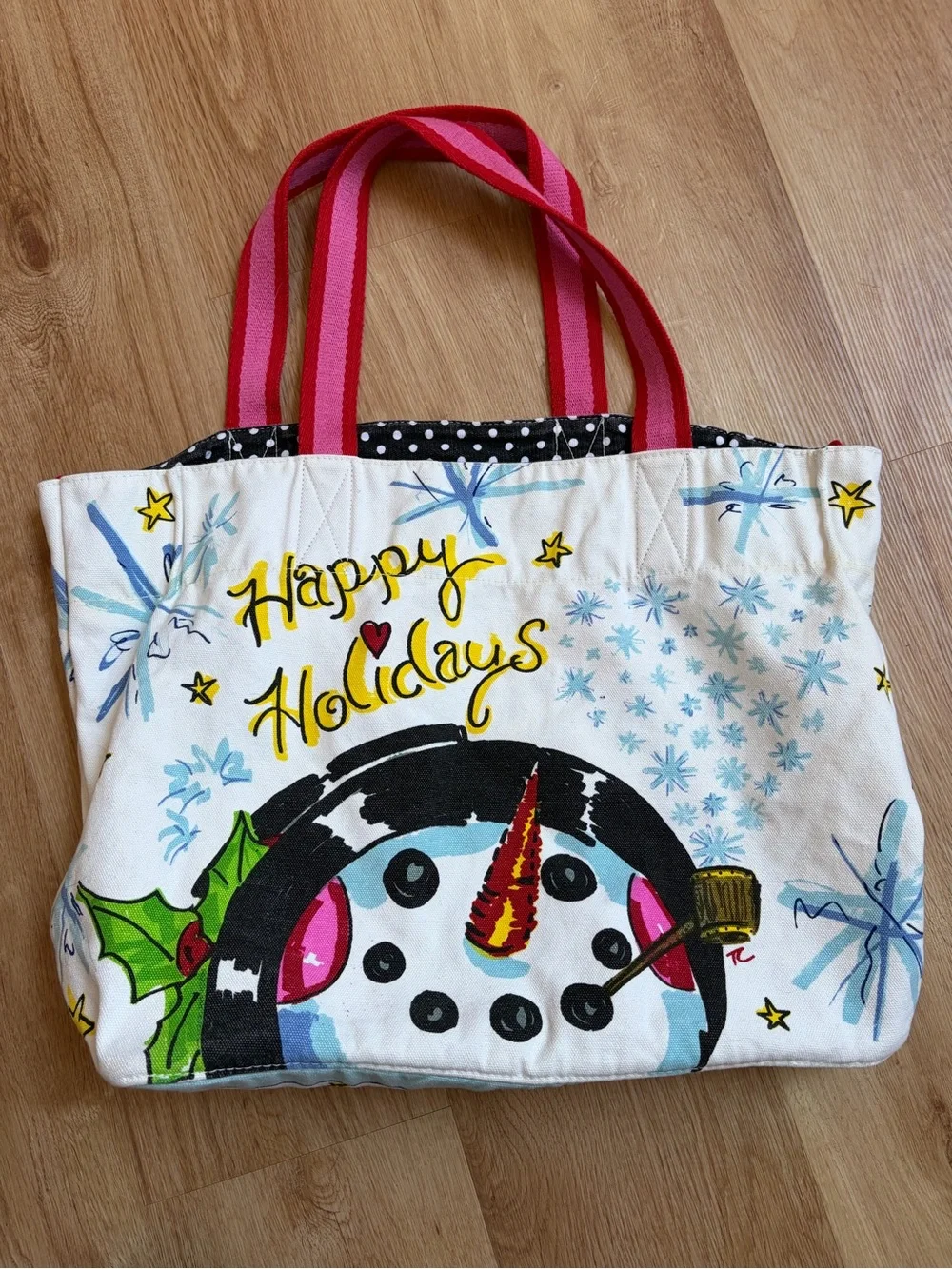 Brighton Large Tote Bag Snow Day Snowman Canvas Christmas Holidays
